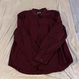 Express Men's Button-Down Shirt in Burgundy